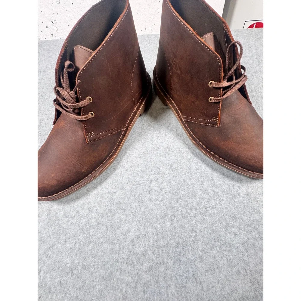 Clarks Bushacre 3 Mens Beeswax Brown Leather Chukka Desert Boots 10.5 M